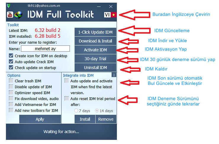 idm full toolkit Kullanma